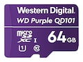 Western Digital 64GB Purple SC QD101 Ultra Endurance microSDXC Card, Class 10, WDD064G1P0C, 41223496, Memory - Flash