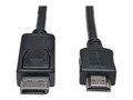 Tripp Lite DisplayPort to HDMI M M Cable Adapter, Black, 3ft, P582-003, 18466474, Cables