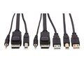 Tripp Lite DisplayPort USB, 3.5 mm Audio (3xM 3xM) + USB (M M) KVM Cable Kit, Black, 6ft, P783-006-U, 37467333, Cables