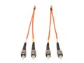 Tripp Lite ST-ST 62.5 125 Multimode Duplex Fiber Patch Cable, Orange, 6m, N302-06M, 41278634, Cables