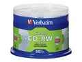 Verbatim 4X 700MB(80mins) DataLifePlus Silver InkJet Printable CD-RW Media (50-pack Spindle), 95159, 6310448, CD Media