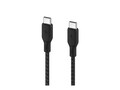 Belkin 100W 480Mbps USB-C to USB-C M M Braided Nylon Cable, Black, 3m, CAB014BT3MBK                  , 41849945, Cables
