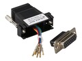 Black Box DB15 Female to RJ-45 Female Modular Adapter Kit with Thumbscrews, Black, FA4515F-BK, 35775674, Adapters & Port Converters