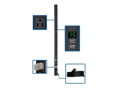 Tripp Lite Metered PDU 1.4kW 120V 15A 0U RM NEMA 5-15P Input Plug (14) NEMA 5-15R Outlets, PDUMV15-36, 18656091, Power Distribution Units