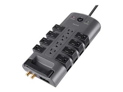 Belkin 12-Outlet 4320J Straight Pivot-Plug Surge Protector w 8ft Cord - Gray (5-pack), BP112230-085PK, 41517152, Surge Suppressors Belkin 12-Outlet 4320J Straight Pivot-Plug Surge Protector w 8ft Cord - Gray (5-pack), BP112230-085PK, 41517152, Surge Suppressors