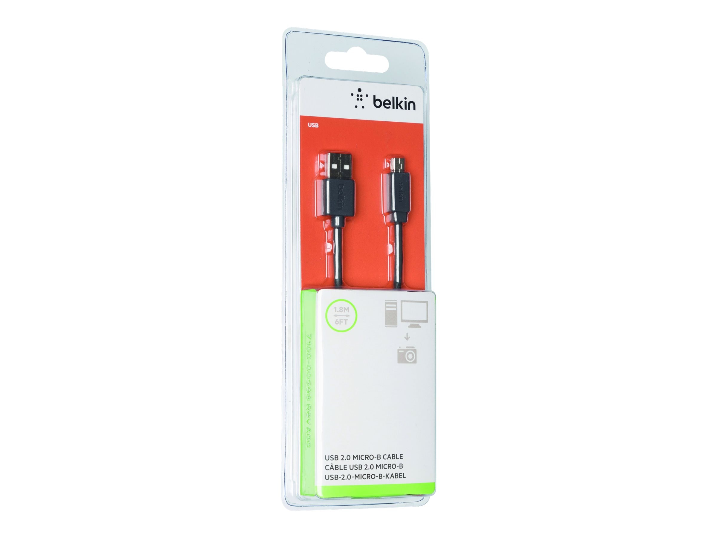 Belkin USB 2.0 Type A to 5-Pin Mini-B M M Power Data Cable, (F3U155BT1.8M)