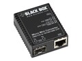 Black Box Micro Mini Gigabit Ethernet (1000Mbps) Media Converter -10 100 1000Mbps Copper to 1000Mbps Fiber SFP, LMC4000A, 31647683, Adapters & Port Converters