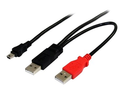 StarTech.com USB Y-Cable for External Hard Drive, USB Type A to miniUSB Type B, 6ft, USB2HABMY6, 11399897, Cables