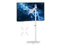 Siig Portable Monitor Arm TV Rolling Stand for 17-43 Displays up to 22lbs - White , CE-MT5F11-S1                  , 42093279, Stands & Mounts - Desktop Monitors