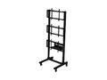 Peerless-AV SmartMount Portable Video Wall Cart 1x3 Configuration for 46-60 Displays, Black, DS-C560-1X3, 34877530, Monitor & Display Accessories - Video Wall