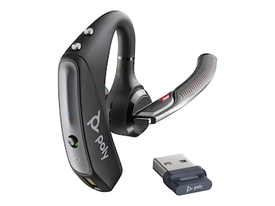 HP Poly Voyager 5200 UC USB-A Bluetooth Headset w  BT700 Adapter, 7K2F3AA, 41714843, Headsets (w/ microphone)