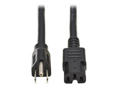 Tripp Lite Heavy Duty Power Cord 5-15P to C15 14AWG 4ft Black, P019-004, 14670849, Power Cords