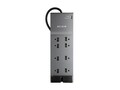 Belkin 8-Outlet 3550J Right Angle Plug Surge Protector w  6ft Cord - Tel Prot - Gray  - 20% off Instant Savings, BE108200-06, 7074846, Surge Suppressors