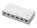 Tripp Lite Pre-Configured Unshielded Cat6 6-Port Surface-Mount Box, 110 IDC, RJ45, White, N236-006-WH, 34890911, Premise Wiring Equipment