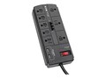 Tripp Lite 1200J (8) Outlet Surge Protector w  2 USB Ports (2.1A Shared), Tel Modem, 8 ft. Cord, Black, TLP88TUSBB, 36234247, Surge Suppressors