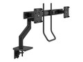 Humanscale M8.1 Monitor Arm With Black Crossbar And Handle, Two-Piece Clamp Mount Base, Black With Black Trim, M82HBB, 41769409, Stands & Mounts - Desktop Monitors