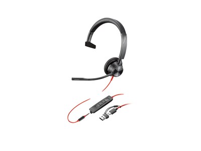 HP Poly Blackwire 3315 Monaural USB-C Headset w  3.5mm Plug +USB-C A Adapter, 8X217AA, 41764165, Headsets (w/ microphone)