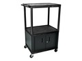 Luxor Black 3 Shelf Presentation Cart with Cabinet, LP54CE-B, 42158980, Video Hardware - Commercial AV Luxor Black 3 Shelf Presentation Cart with Cabinet, LP54CE-B, 42158980, Video Hardware - Commercial AV
