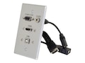 C2G Wall Plate HDMI, VGA, 3.5mm Audio, USB Pass-through, Single Gang, Aluminum, 39707, 16570921, Premise Wiring Equipment C2G Wall Plate HDMI, VGA, 3.5mm Audio, USB Pass-through, Single Gang, Aluminum, 39707, 16570921, Premise Wiring Equipment