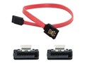 AddOn Latching SATA to SATA F F Cable, Red, 0.5ft, 5-Pack, SATAFF6IN-5PK, 32696284, Cables