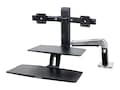 Ergotron WorkFit-A with Suspended Keyboard Tray, Dual, 24-392-026, 15801177, Stands & Mounts - Desktop Monitors