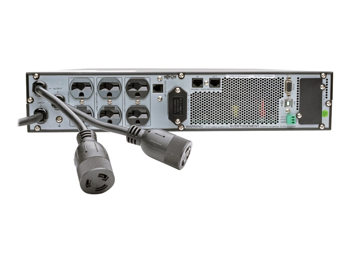 Tripp Lite UPS Smart Online 3000VA 2700W LCD Rackmount 208/240V USB DB9 2U - Thumbnail 3
