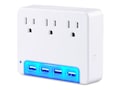 CyberPower 3 AC Outlet Wall Tap 125V 4 USB 3.4A PT , P3WUN, 37267690, Power Strips