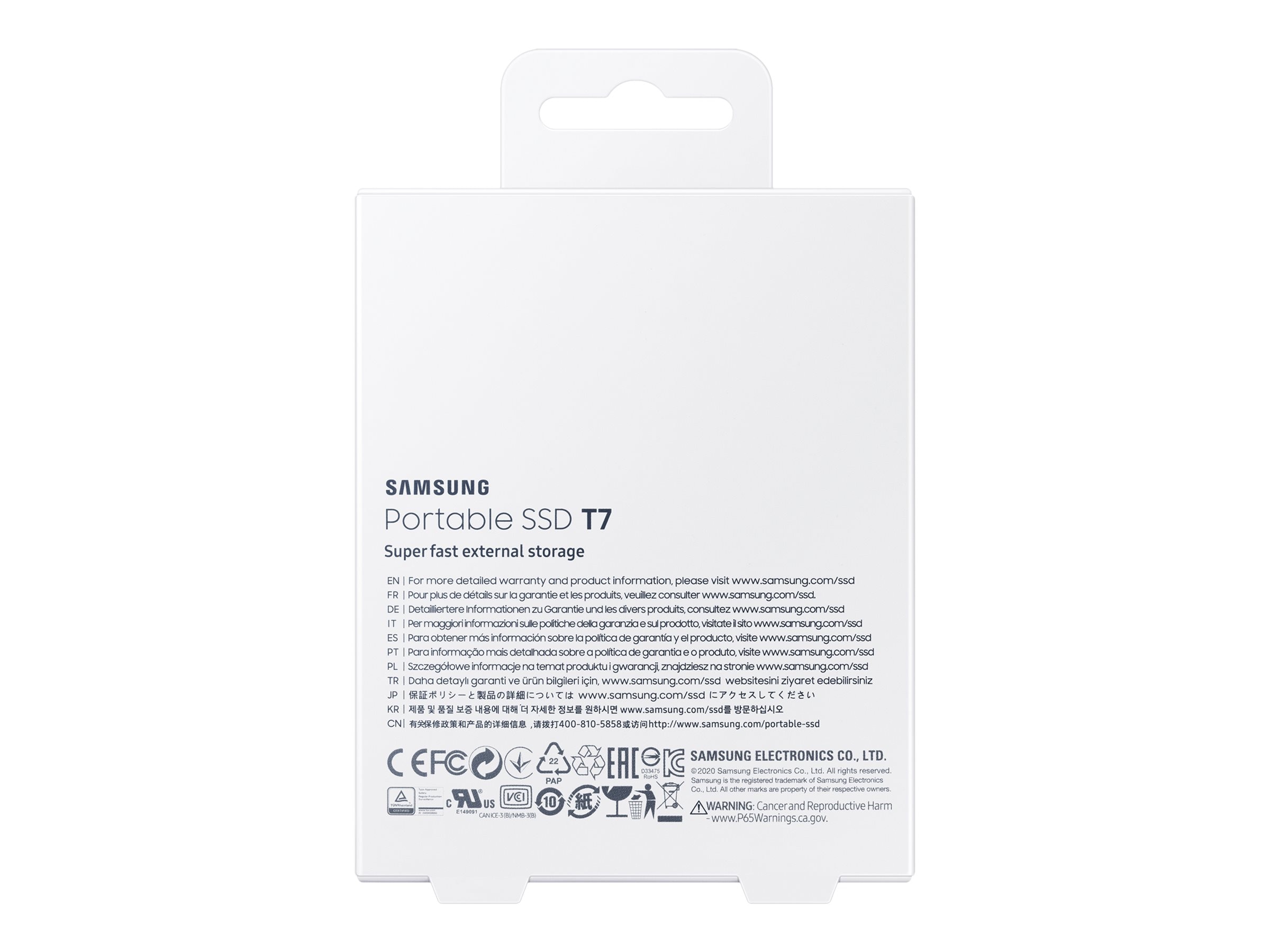 Samsung T7 Ext SSD USB+3.1+Gen.2 1TB (MU-PC1T0T/AM)