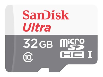 SanDisk 32GB Ultra microSDHC UHS-I Card, Class 10, SDSQUNR-032G-GN3MA, 42116956, Memory - Flash SanDisk 32GB Ultra microSDHC UHS-I Card, Class 10, SDSQUNR-032G-GN3MA, 42116956, Memory - Flash