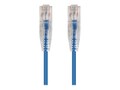 Monoprice CAT6 550MHz 28AWG UTP SlimRun Pure Bare Copper Snagless Patch Cable, Blue, 3ft, 13528                         , 41896440, Cables