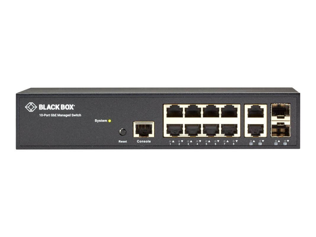 Black Box 8-Port GbE Mngd L2+ Switch w 2xGbE RJ45 SFP (LGB1110A)