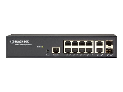 Black Box 8-Port GbE Mngd L2+ Switch w 2xGbE RJ45 SFP, LGB1110A, 33923565, Network Switches Black Box 8-Port GbE Mngd L2+ Switch w 2xGbE RJ45 SFP, LGB1110A, 33923565, Network Switches