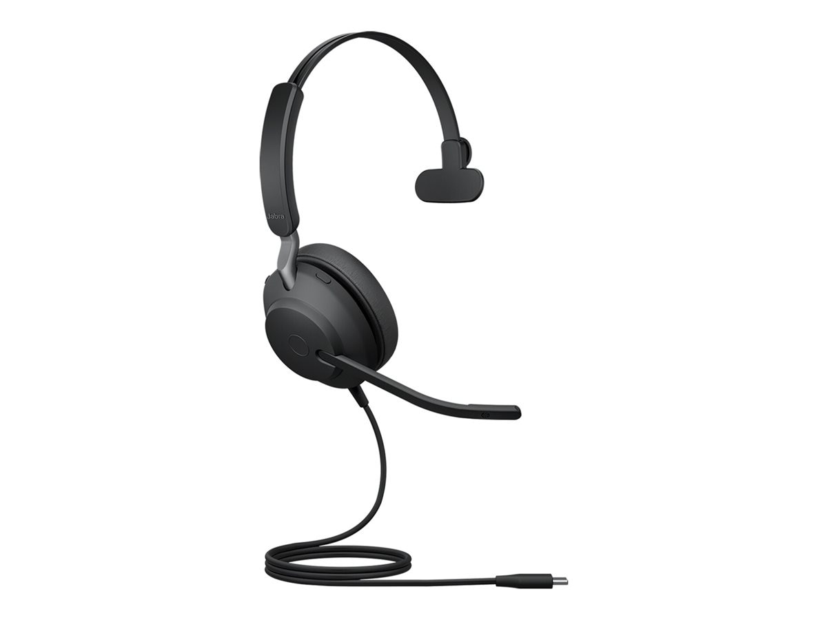  Jabra Evolve 40 MS Professional Wired Headset, Mono – Telephone  Headset for Greater Productivity, Superior Sound for Calls and Music, 3.5mm  Jack/USB Connection, All-Day Comfort Design, MS Optimized : Electronics