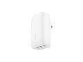 Belkin 67W Portable 3-Port USB-C Wall Charger, White, WCC002DQWH, 41745217, AC Power Adapters (external)