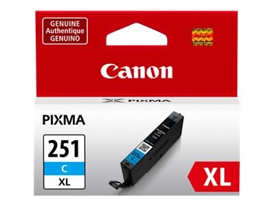 Canon Cyan CLI-251C XL Ink Tank, 6449B001, 15187146, Ink Cartridges & Ink Refill Kits - OEM