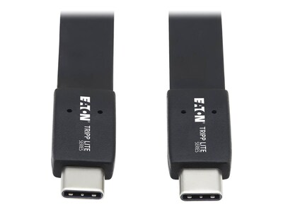 Tripp Lite USB 3.1 Type C M M Flat Cable, Black, 16, U420-16N-G25AFL, 41170383, Cables