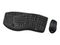 Adesso ADESSO Slim Multimedia 2.4GHz Wireless Ergonomic Desktop Keyboard, Wit , WKB-1600CB, 36178011, Keyboards & Keypads