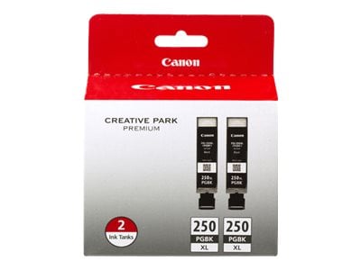 Canon PGI-250PGBK XL Black Ink Cartridges (2-pack), 6432B004, 15901240, Ink Cartridges & Ink Refill Kits - OEM