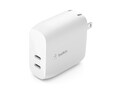 Belkin 40W Fast Charging Dual Port USB-C Wall Charger, White, WCB006DQWH, 41346831, AC Power Adapters (external)