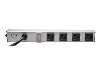 Tripp Lite Power Strip, 12, 120V 15A, 5-15P Input, 6ft Cord, (4) 5-15R Outlets, PS120406, 19295611, Power Strips