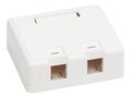 Tripp Lite Surface-Mount Box for Keystone ACCSJACK 2-port Wall Celling White , N082-002-WH, 37978299, Premise Wiring Equipment
