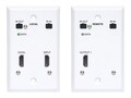Tripp Lite HDMI over Cat6 Extender Kit, Wallplate, 4K 60Hz, 4:4:4, IR, PoC, HDR, HDCP 2.2, 230 ft., TAA, B127A-1A1-FHFH, 41333703, Video Converters, Extenders & Splitters