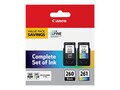 Canon PG-260 CLI-261 Black Color Value Pack, 3725C006, 37976998, Ink Cartridges & Ink Refill Kits - OEM