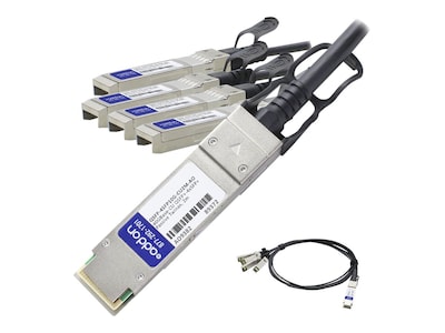 AddOn 40Gbase CR4 QSFP+ 4SFP+ Breakout Passive Copper Cable, 2m, QSFP-4SFP10G-CU2M-AO, 15070538, Cables AddOn 40Gbase CR4 QSFP+ 4SFP+ Breakout Passive Copper Cable, 2m, QSFP-4SFP10G-CU2M-AO, 15070538, Cables