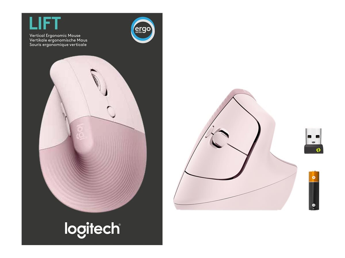 Logitech Mouse Lift Vertical Ergonomic 6 Botones Inalámbrico Bluetooth, 2.4  Ghz –