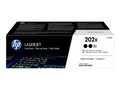 HP 202X (CF500XD) Black High Yield Original LaserJet Toner Cartridges (2-pack), CF500XD, 37356385, Toner and Imaging Components - OEM