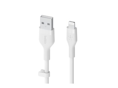 Belkin 480 Mbps USB-A to Lightning M M Silicone Cable, White, 2m, CAA008BT2MWH, 41535664, Cables