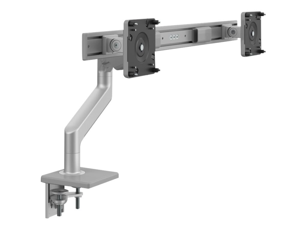 Humanscale M8.1 Dual Monitor Arm, Clamp Mount, Silver (QM81CMSB2GIND)