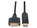 Tripp Lite DisplayPort to DVI M F Adapter Video Converter Cable, Black, 1ft, P134-001-GC, 36910962, Cables