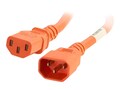 C2G Power Cord IEC 320-C14 to IEC 320-C13 14AWG, Orange, 3ft, 17536, 33017562, Power Cords